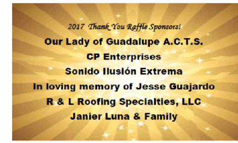 ACTS, CP Enterprises, Sonida Ilusion Extrema, In loving memory of Jesse Guajardo, R & L Roofing Specialties LLC, Janier Luna & Family