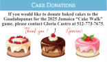 Need donations of Cakes